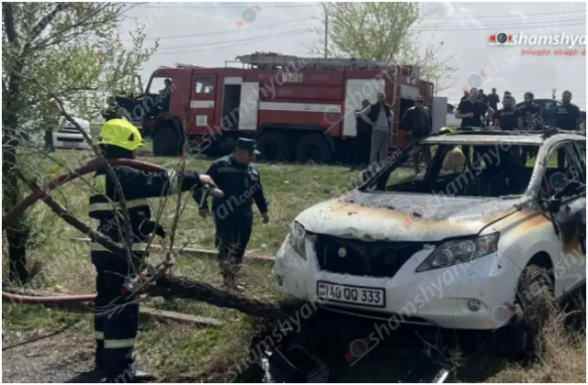 Զվարթնոցի կամրջի հարևանությամբ հրդեհ է բռնկվել «Lexus»-ում. կա տուժած